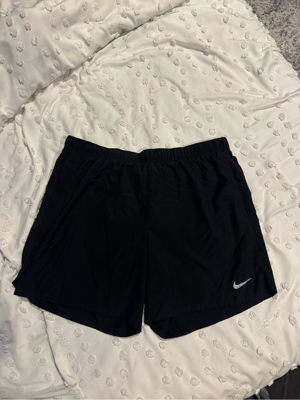 Nike Black Men's Athletic Shorts with White Swoosh